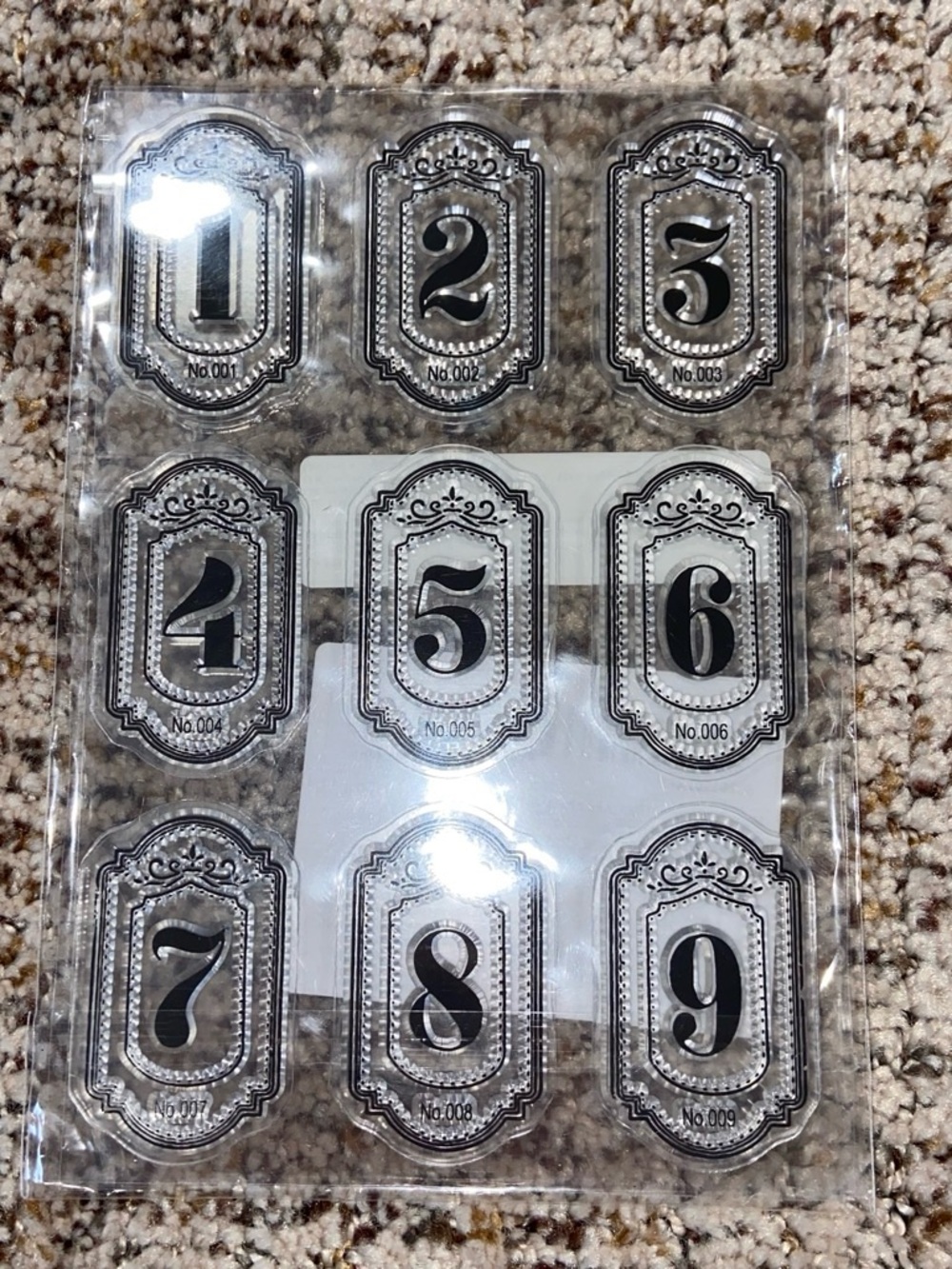 Decorative Number stamps - Black and Silver Home Accents